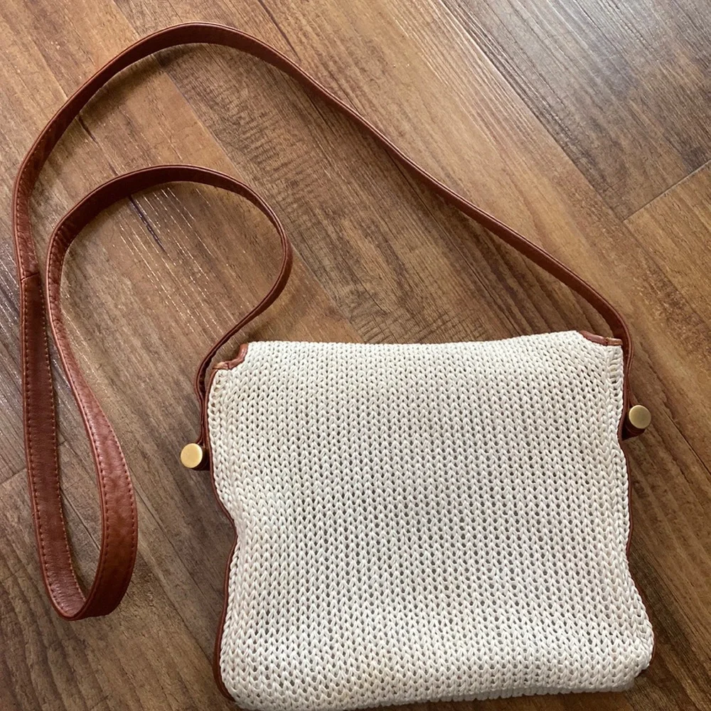 Americana by sharif cream crochet crossbody purse